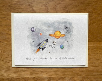 Out of this world birthday card - perfect for space lovers big and small alike