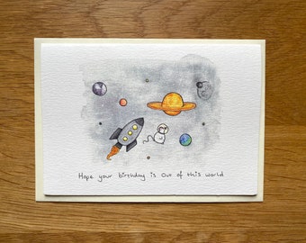 Out of this world birthday card - perfect for space lovers big and small alike