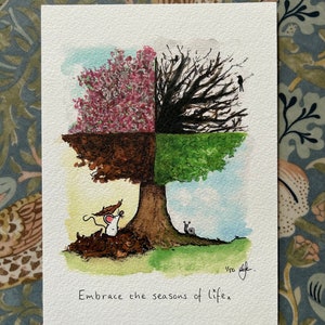 Embrace the seasons of life A5 Little Mouse Print image 1