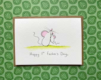 Handmade Personalised Original Father's Day Card - I paint - you choose the wording (Design 1)