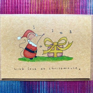 Recycled Christmas Card - printed on recycled card, hand finished and can be personalised, eco friendly