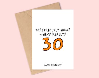 Happy Birthday Card - Yo! Seriously How? When? Really?