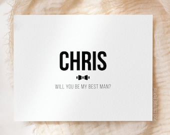 Personalized Will You Be My Groomsman Card, Classic Best Man Proposal Card, Modern Groomsman Proposal Box Card
