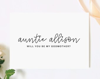 Will you be my Godmother card, Godmother proposal card, be my Godmother, Godmother card, Godmother proposal, Godparents proposal card
