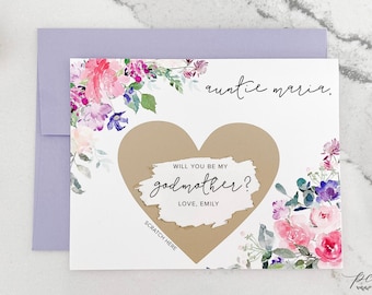 Will you be my Godmother card, Godmother proposal card, be my Godmother, Godmother scratch-off card, Godmother proposal, Godparents proposal