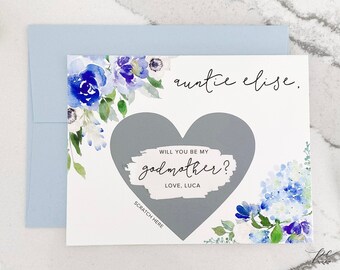 Will you be my Godmother card, Godmother proposal card, be my Godmother, Godmother scratch-off card, Godmother proposal, Godparents proposal