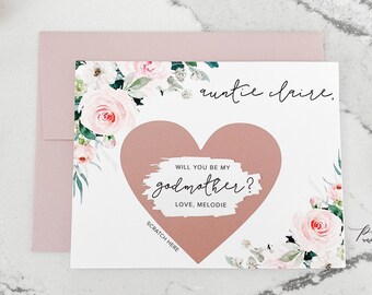 Will you be my Godmother card, Godmother proposal card, be my Godmother, Godmother scratch-off card, Godmother proposal, Godparents proposal