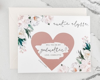 Will you be my Godmother card, Godmother proposal card, be my Godmother, Godmother scratch-off card, Godmother proposal, Godparents proposal