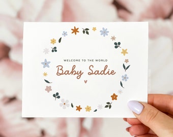 Welcome New Baby Card, Welcome to the World Card, New Baby Girl Card, New Baby Boy Card, Card for Newborn, Baby Congratulations Card, Baby