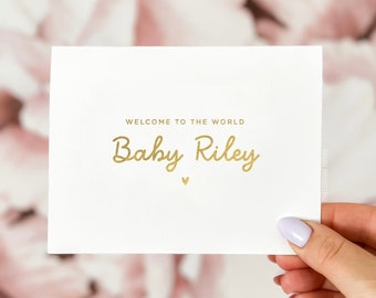 Personalized New Baby Card, Welcome to the World Card, New Baby Girl Card, New Baby Boy Card, Card for Newborn, Baby Congratulations Card