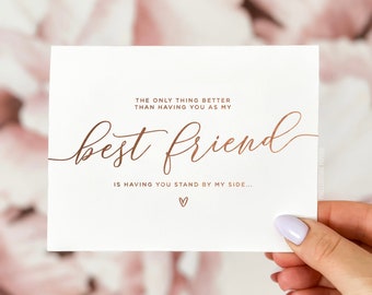 Will you be my bridesmaid card, bridesmaid proposal card, best friend maid of honor card, bridesmaid card, bridesmaid proposal, sister card