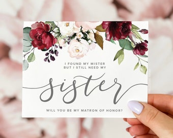 I found my mister but I still need my sister, will you be my, will you be my bridesmaid card, bridesmaid proposal card, maid of honor card