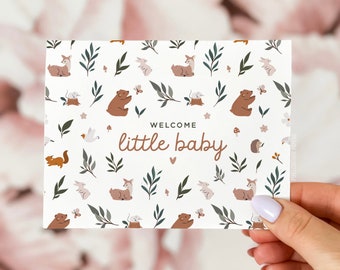 Welcome New Baby Card, Welcome to the World Card, New Baby Girl Card, New Baby Boy Card, Card for Newborn, Baby Congratulations Card, Baby