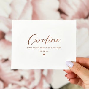 Merci d'être ma demoiselle d'honneur, merci de mariage, carte de remerciement de demoiselle d'honneur, carte de remerciement, carte de remerciement de demoiselle d'honneur, carte de mariage