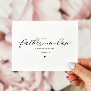 To my father-in-law on my Wedding Day Card, Wedding Day Card, Card for father-in-law, Wedding Day Cards, Wedding Thank You Card