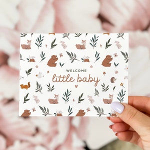Welcome New Baby Card, Welcome to the World Card, New Baby Girl Card, New Baby Boy Card, Card for Newborn, Baby Congratulations Card, Baby