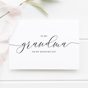 Carte de mariage de grand-mère, à ma grand-mère le jour de mon mariage, carte de jour de mariage, carte de mariage, le jour de mon mariage, carte de grand-mère, à ma grand-mère