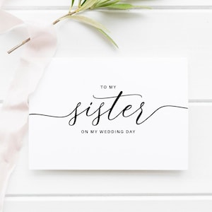 Carte de mariage soeur, carte soeur de la mariée, carte soeur du marié, carte jour de mariage, carte de mariage, le jour de mon mariage, carte soeur