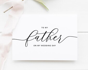 Father Wedding Card, Father of the Bride Card, Father of the Groom Card, Wedding Day Card, Wedding Card, On My Wedding Day, Father Card