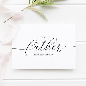 Carte de mariage père, père de la carte de mariée, père de la carte de marié, carte de jour de mariage, carte de mariage, le jour de mon mariage, carte de père