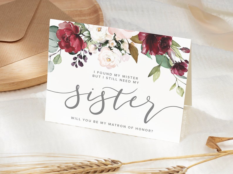 I found my mister but I still need my sister bridesmaid proposal card, will you be my, will you be my bridesmaid card, bridesmaid proposal card, maid of honor card, custom bridesmaid card, bridal party card, floral bridesmaid card