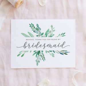 Thank you for being my bridesmaid, wedding thank you, bridesmaid thank you card, thank you card, thank you bridesmaid card, wedding card image 4