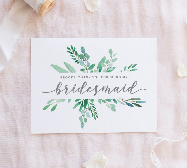 Thank you for being my bridesmaid, wedding thank you, bridesmaid thank you card, thank you card, thank you bridesmaid card, wedding card image 4