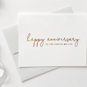 Carte du premier anniversaire, carte d'anniversaire de mariage, premier anniversaire, carte du 1er anniversaire, anniversaire du mari, carte d'anniversaire, carte d'aluminium