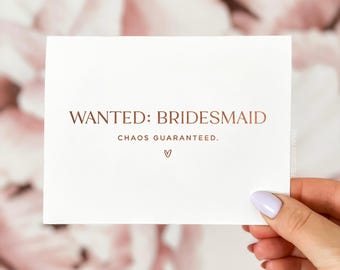 Personalized will you be my Bridesmaid Card, Funny Bridesmaid Proposal Cards, Bridal Party Gift for Maid of Honor, Bridesmaid Gift