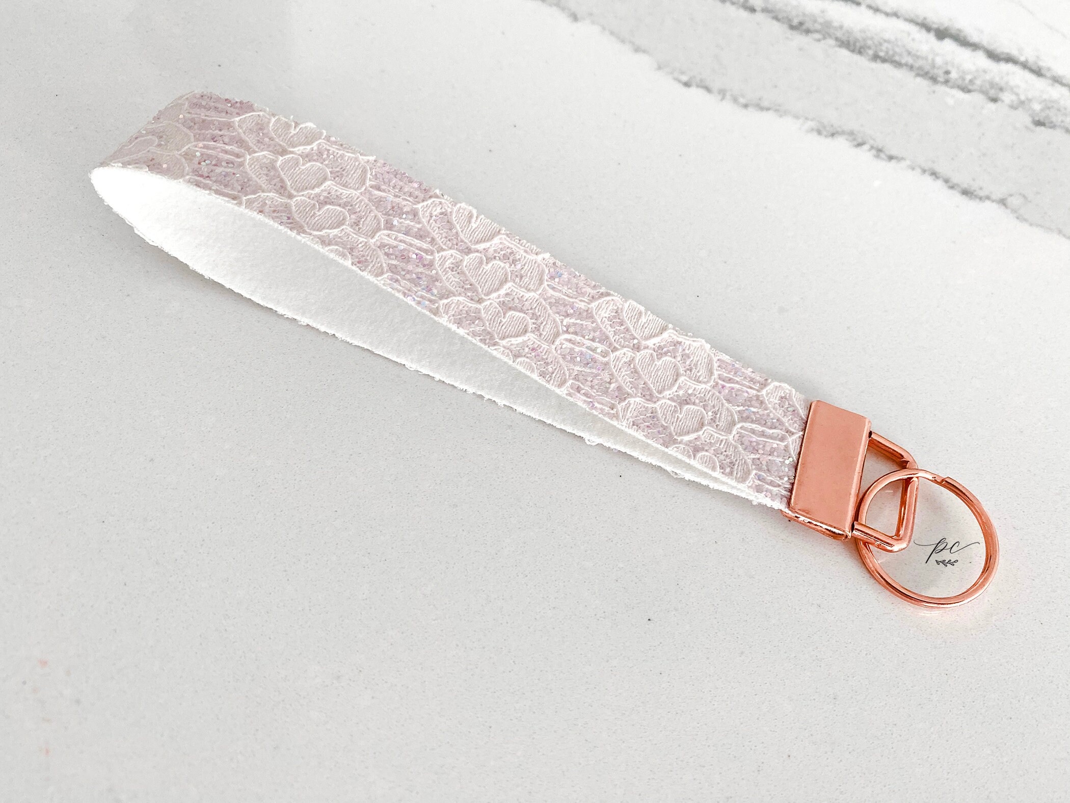 Glitter Keychain Keychain Wristlet Faux Leather Wristlet Etsy