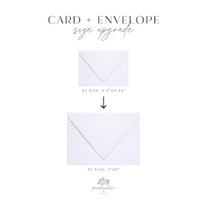 Améliorez le format standard de votre carte de A2 (5,5 x 4,25 pouces) à un format plus grand de 7 x 5 pouces.