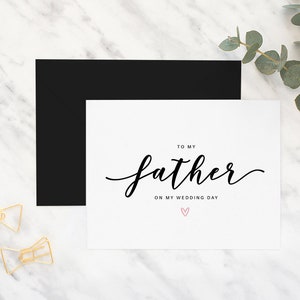 To my father on my wedding day card, dad card, wedding day card, father of the bride card, father of the groom card, wedding, to my father