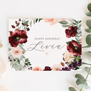 Carte de joyeux anniversaire, joyeux anniversaire maman, carte d'anniversaire pour elle, carte d'anniversaire, carte d'anniversaire pour femme, carte d'anniversaire pour petite amie