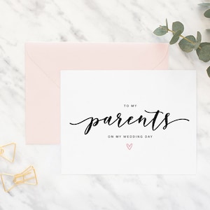 À mes parents le jour de mon mariage, à mes parents, carte de remerciement pour les parents, les parents de la mariée, les parents du marié