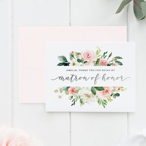 Merci d'être ma demoiselle d'honneur, merci de mariage, carte de remerciement de demoiselle d'honneur, carte de remerciement, carte de remerciement de demoiselle d'honneur, carte de mariage