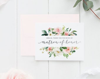 Thank you for being my bridesmaid, wedding thank you, bridesmaid thank you card, thank you card, thank you bridesmaid card, wedding card