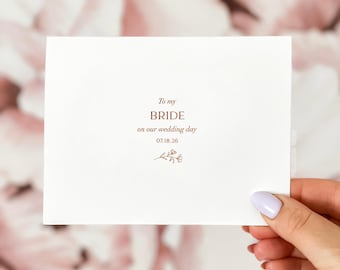 To my Bride on our Wedding Day Card, Modern Wedding Day Card, Card for Future Wife, Bride Wedding Card, To my Wife Card, Card for Bride