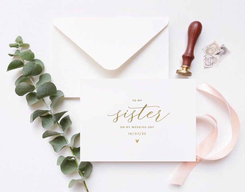 To my Sister on my Wedding Day Card, Wedding Day Card, Card for Sister, To my Sister Card, Sister Wedding Card, To my Sister, Sister Wedding Day Card, To my Sister on my Wedding Day, Wedding Day Cards, Wedding Gift, Wedding Thank you Card