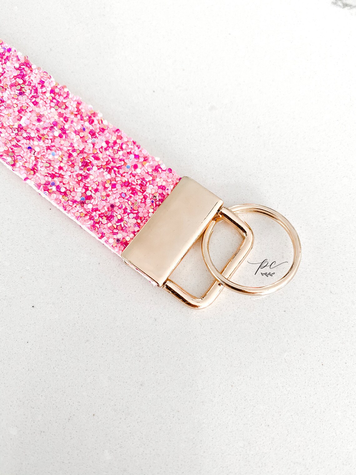 Glitter Keychain Keychain Wristlet Faux Leather Wristlet Etsy