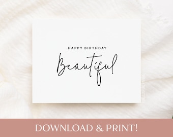 Printable Birthday Card for Her, Modern Birthday Card, Happy Birthday Digital Printable Card, Birthday Card, Digital Birthday Card