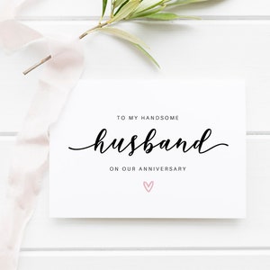 Carte du premier anniversaire, carte d'anniversaire de mariage, premier anniversaire, carte du 1er anniversaire, anniversaire du mari, carte pour mari, carte d'amour