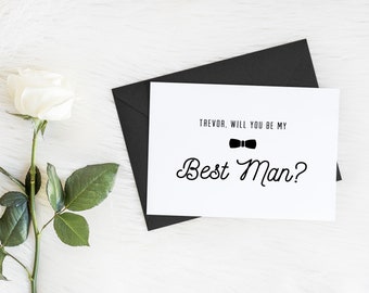 Personalized Will You Be My Groomsman Card, Classic Best Man Proposal Card, Modern Groomsman Proposal Box Card
