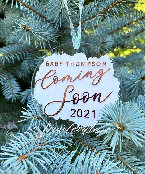 Personalized Christmas ornament pregnancy announcement Holiday Pregnancy Reveal Ornament Christmas Pregnancy Announcement