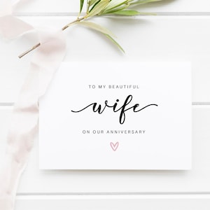 Carte du premier anniversaire, carte d'anniversaire de mariage, premier anniversaire, carte du 1er anniversaire, anniversaire de la femme, carte pour femme, carte d'amour