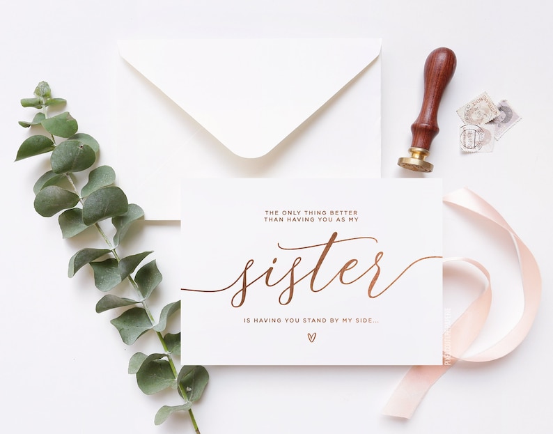 Will you be my bridesmaid card, bridesmaid proposal card, sister maid of honor card, bridesmaid card, bridesmaid proposal, sister card, card for my sister, sister maid of honor proposal, sister bridesmaid proposal, sister bridesmaid card