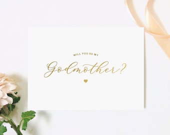 Godmother Proposal Card, Foiled Handmade Card