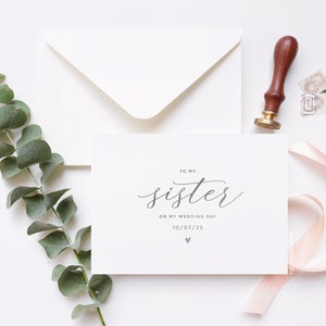 To my Sister on my Wedding Day Card, Wedding Day Card, Card for Sister, To my Sister Card, Sister Wedding Card, To my Sister, Sister Wedding Day Card, To my Sister on my Wedding Day, Wedding Day Cards, Wedding Gift, Wedding Thank you Card