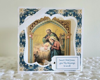 Sweet Child Jesus Christmas Mini Keepsake Shrine - Card