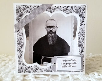 St Maximilian Kolbe 3D Keepsake Holy Card