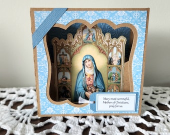 Our Lady of Sorrows Mini Shrine Keepsake Card - September Devotion